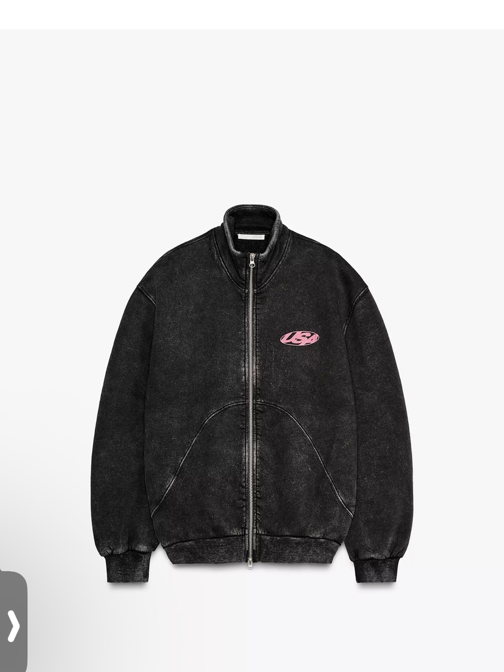 Zara Black Zip-Up Jacket with Pink Logo